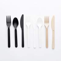 Biodegradable PLA Cornstarch Disposable Plastic Cutlery Set Fork Knife Spoon