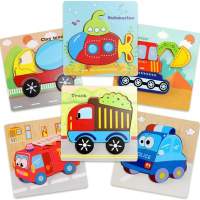 OleOletOy Ahşap Montessori Yapboz Çocuklar İçin Bebek Oyuncakları - 6 Parça Çubuk Yapboz Ahşap Kare Araçlar Yapboz, Erkek Kız Do