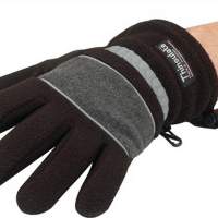 Handschuhe Fleece Gr.XXL schwarz/grau 100%PES wasserdicht mit Thinsulate, 1 Paar