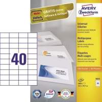 Avery Zweckform universal label 3651 52.5x29.7mm white 4,000 pcs./pack.