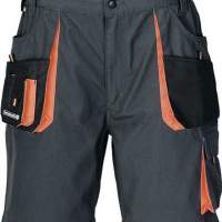 Shorts Gr.60 dunkelgrau/schwarz/orange 270g/m2 65%PES/35%CO 8Taschen