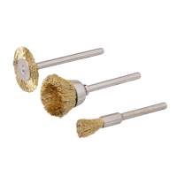 Brass brushes for rotary tools, 3 pcs. Set, Ø 5, 15 and 20 mm