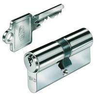 Profile double cylinder PZ 8812 LA 40mm LB 60mm solid brass nickel-plated same key.