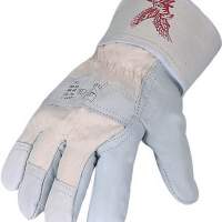 Cowhide grain leather gloves, naturally lined, size 10.5, back of hand and cuff, 12 pairs