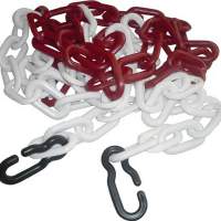 Barrier chain red/white L.3m links D.9xL.11mm plastic