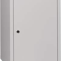 Wall cupboard H600xW400xD300mm solid sheet metal, 1 shelf steel sheet light grey/light grey