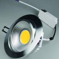 LED recessed light ''COB-10'', 10W, 600lm, 3000K, 95°, Ø140xD47mm, chrome