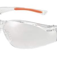Schutzbrille 513 Bügel klar orange, PC klar, EN166, EN170