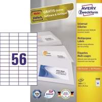Avery Zweckform universal label 3668 52.5x21.2mm white 5,600 pcs./pack.